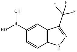 (3-(Trifluoromethyl)-1H-indazol-5-yl)boronic acid, 1451154-24-7, 结构式