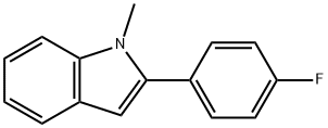 2-(4-氟苯基)-1-甲基吲哚, 145133-64-8, 结构式