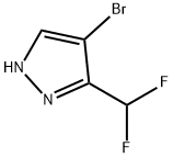 4-ブロモ-5-(ジフルオロメチル)-1H-ピラゾール 化学構造式