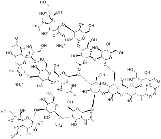 MANNOTRIOSE-DI-(N-ACETYL-D-GLUCOSAMINE), TRIS(SIALYL-GALACTOSYL-N-ACETYL-D-GLUCOSAMINYL)-AMMONIUM SALT|O-(N-乙酰基-ALPHA-神经胺酰基)-[2-3(OR 2-6)]-O-BETA-D-吡喃半乳糖基-(1-4)-O-2-(乙酰氨基)-2-脱氧-BETA-D-吡喃葡萄糖基-(1-2)-O-ALPHA-D-甘露糖基-(1-6)-O-[O-(N-乙酰基-ALPHA-神经胺酰基)-[2-3(OR 2-6)]-O-BETA-D-吡喃半乳糖基-(1-4)-O-2-(乙酰氨基)-2-脱氧-BETA-D-吡喃葡萄糖基-(1-2)-O-[O-(N-乙酰基-ALPHA-神经胺酰基)-[2-3(OR 2-6)]-O-BETA-D-吡喃半乳糖基-(1-4)-2-(乙酰氨基)-2-脱氧-BETA-D-吡喃葡萄糖基