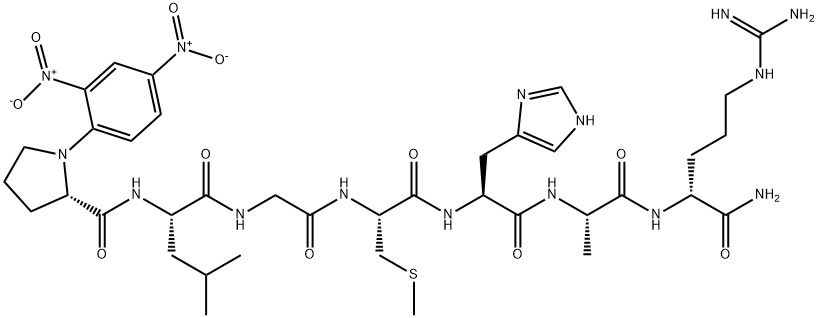 DNP-PRO-LEU-GLY-CYS(ME)-HIS-ALA-D-ARG-NH2 Struktur