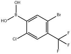5-ブロモ-2-クロロ-4-(トリフルオロメチル)フェニルボロン酸 化学構造式