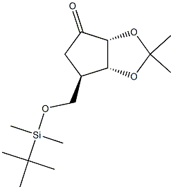 4H-Cyclopenta-1,3-dioxol-4-one, 6-[[[(1,1-dimethylethyl)dimethylsilyl]oxy]methyl]tetrahydro-2,2-dimethyl-, (3aR,6R,6aR)- Struktur