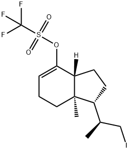 2,3,3a,6,7,7a-Hexahydro-2S,7a-diMethyl-4-hydroxy-indene-1R-(1'-iodo)ethane 4-O-TrifluoroMethylsulfonate Structure