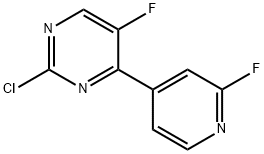 Pyrimidine, 2-chloro-5-fluoro-4-(2-fluoro-4-pyridinyl)- Structure