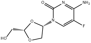 5-fluoro-1-(2-(hydroxymethyl)-1,3-dioxolan-4-yl)cytosine Structure