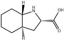 (3aα,7aβ)-オクタヒドロ-1H-インドール-2α-カルボン酸 化学構造式