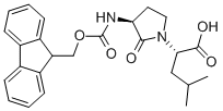 (AS,3R)-3-[[(9H-芴-9-基甲氧基)羰基]氨基]-Α-(2-甲基丙基)-2-氧代-1-吡咯烷基乙酸,145484-45-3,结构式