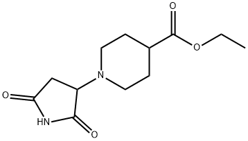 1-(2,5-二氧代吡咯烷-3-基)哌啶-4-甲酸乙酯 结构式