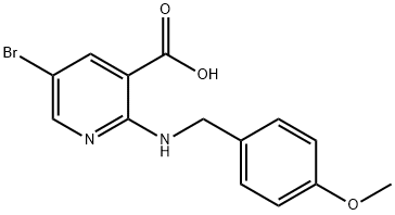 5-bromo-2-(4-methoxybenzylamino)nicotinic acid 结构式