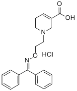 1,2,5,6-TETRAHYDRO-1-[2-[[(DIPHENYLMETHYLENE)AMINO]OXY]ETHYL]-3-PYRIDINECARBOXYLIC ACID HYDROCHLORIDE Struktur
