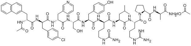 セトロレリックス酢酸塩 化学構造式