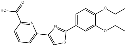 6-[2-(3,4-diethoxyphenyl)-1,3-thiazol-4-yl]pyridine-2-carboxylic acid Structure