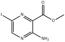 3-アミノ-6-ヨードピラジン-2-カルボン酸メチル 化学構造式
