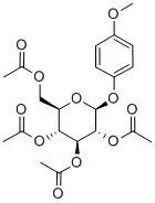 4-メトキシフェニル 2,3,4,6-テトラ-O-アセチル-β-D-グルコピラノシド 化学構造式
