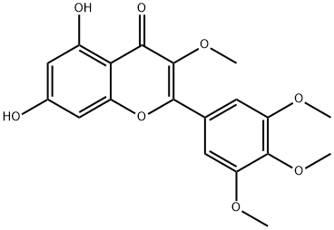 5,7-ジヒドロキシ-3,3',4',5'-テトラメトキシフラボン 化学構造式