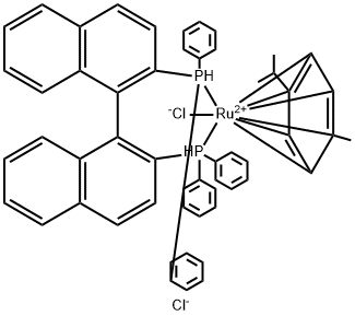 氯[（R )-(+)-2,2' - 双（二苯基膦）-1,1' - 联萘]（伞花烃）氯化钌（II）,145926-28-9,结构式