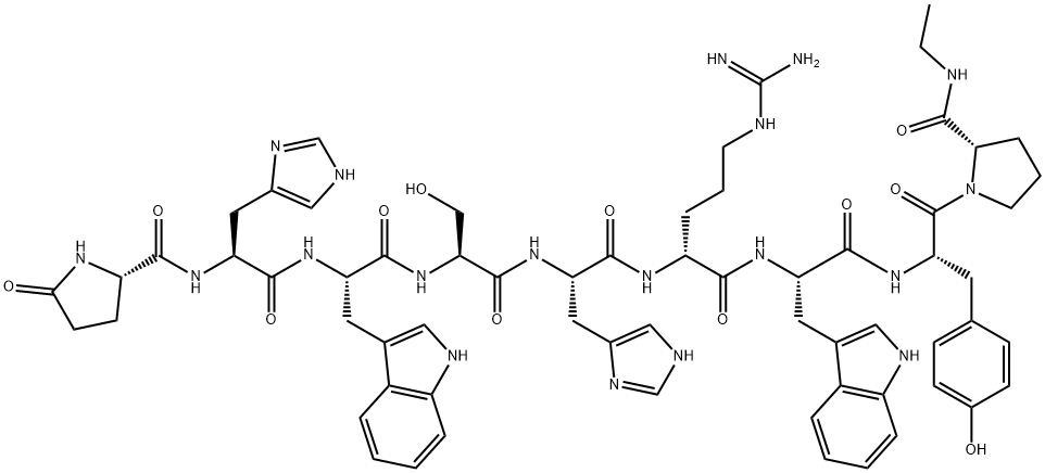 (DES-GLY10,D-ARG6,PRO-NHET9)-LHRH II (CHICKEN) 结构式