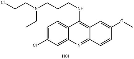 N-(2-クロロエチル)-N'-(6-クロロ-2-メトキシアクリジン-9-イル)-N-エチル-1,3-プロパンジアミン·2塩酸塩 化学構造式