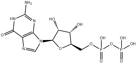 グアノシン-5'-二りん酸 化学構造式