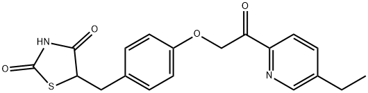 5-[4-[2-(5-エチル-2-ピリジニル)-2-オキソエトキシ]ベンジル]チアゾリジン-2,4-ジオン 化学構造式