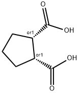 (1β,2β)-シクロペンタン-1,2-ジカルボン酸 化学構造式