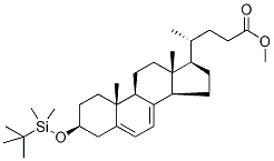 (3β)-3-[(tert-ButyldiMethylsilyl)oxy]-chola-5,7-dien-24-oic Acid Methyl Ester, 146177-13-1, 结构式
