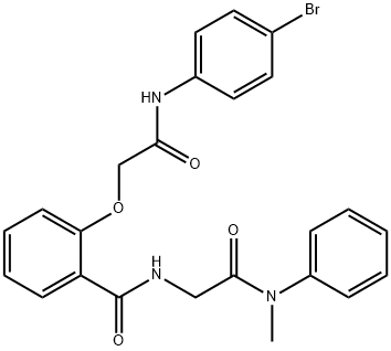 2-(2-((4-ブロモフェニル)アミノ)-2-オキソエトキシ)-N-(2-(メチル(フェニル)アミノ)-2-オキソエチル)ベンズアミド 化学構造式