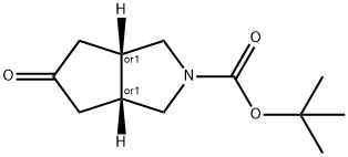 (3AR,6AS)-5-オキソヘキサヒドロシクロペンタ[C]ピロール-2(1H)-カルボン酸TERT-ブチル 化学構造式