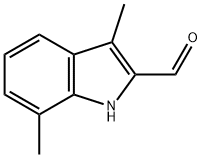 3,7-ジメチル-1H-インドール-2-カルブアルデヒド 化学構造式