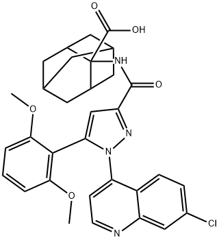 2-[[[1-(7-氯-4-喹啉基)-5-(2,6-二甲氧基苯基)-1H-吡唑-3-基]羰基]氨基]-金刚烷-2-羧酸,146362-70-1,结构式