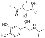 4-[(1S)-1-ヒドロキシ-2-(イソプロピルアミノ)エチル]-1,2-ベンゼンジオール·L-酒石酸 化学構造式