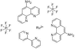 Bis(2,2'-bipyridine)-(5-aminophenanthroline)ruthenium bis(hexafluorophosphate) Struktur