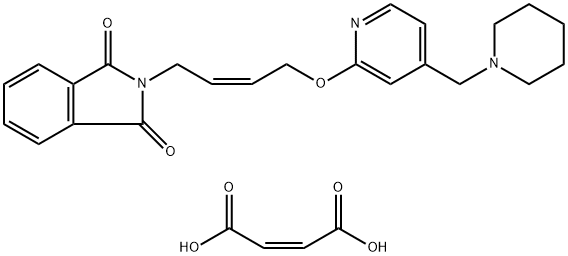 N-{4-[4-(ピペリジノメチル）ピリジル-2-オキシ]Cis-2-ブテン}フタルイミド マレイン酸 化学構造式