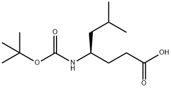 (R)-4-(叔丁氧羰基)氨基-6-甲基庚酸, 146453-32-9, 结构式