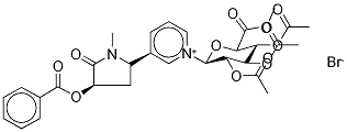 反式-3'-苯甲酰氧基可替宁2,3,4-三-O-乙酰基-N-Β-D-葡糖苷酸甲酯溴化物 结构式