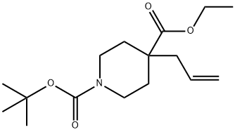 1-BOC-4-烯丙基-4-哌啶甲酸乙酯 结构式