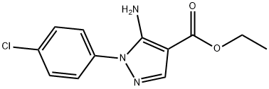 5-アミノ-1-(4-クロロフェニル)-1H-ピラゾール-4-カルボン酸エチル 化学構造式