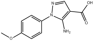 5-アミノ-1-(4-メトキシフェニル)-1H-ピラゾール-4-カルボン酸 化学構造式