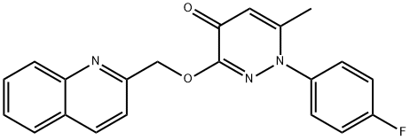 1-(4-Fluorophenyl)-6-methyl-3-(2-quinolinylmethoxy)-4(1H)-pyridazinone Struktur