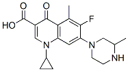 1-cyclopropyl-6-fluoro-5-methyl-7-(3-methylpiperazin-1-yl)-4-oxo-quino line-3-carboxylic acid Struktur