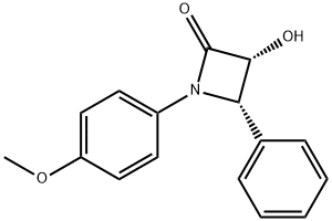 (+)-3-羟基-1-(4-甲氧基苯基)-4-苯基氮杂环丁-2-酮 结构式