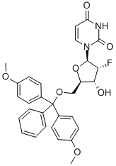 5'-O-[双(4-甲氧基苯基)(苯基)甲基]-2'-脱氧-2'-氟尿苷,146954-74-7,结构式