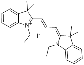 1,1'-ジエチル-3,3,3',3'-テトラメチルインドカルボシアニンヨージド 化学構造式