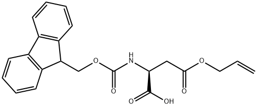 N-(9H-フルオレン-9-イルメトキシカルボニル)-L-アスパラギン酸4-アリル 化学構造式