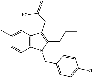 2-[1-[(4-chlorophenyl)methyl]-5-methyl-2-propyl-indol-3-yl]acetic acid Struktur