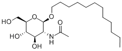 DODECYL 2-ACETAMIDO-2-DEOXY-BETA-D-GLUCOPYRANOSIDE 化学構造式