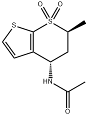 N-[(4S,6S)-5,6-二氢-6-甲基-4H-噻吩并[2,3-B]噻喃-4-基]乙酰胺-7,7-二氧化物, 147086-83-7, 结构式