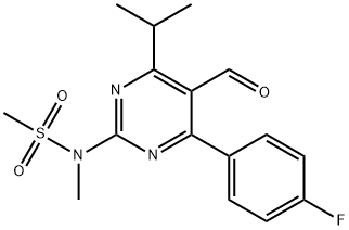 4-(4-氟苯基)-6-异丙基-2-[(N-甲基-N-甲磺酰)氨基]嘧啶-5-甲醛,147118-37-4,结构式