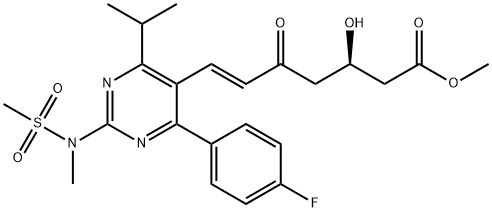 Methyl(+)-(3-R)-7-[4-(4-Fluorophenyl)-6-isopropyl-2-(N-methyl-N-methanesul
fonylamino) pyrimidin-5-yl]-3-hydroxy-5-oxo-6(E)-heptenoate Structure